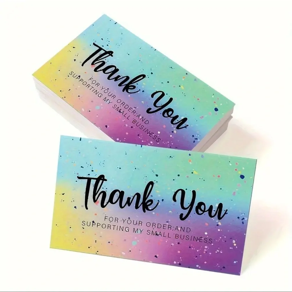 50 piece Rainbow Thank You Business Cards NEW